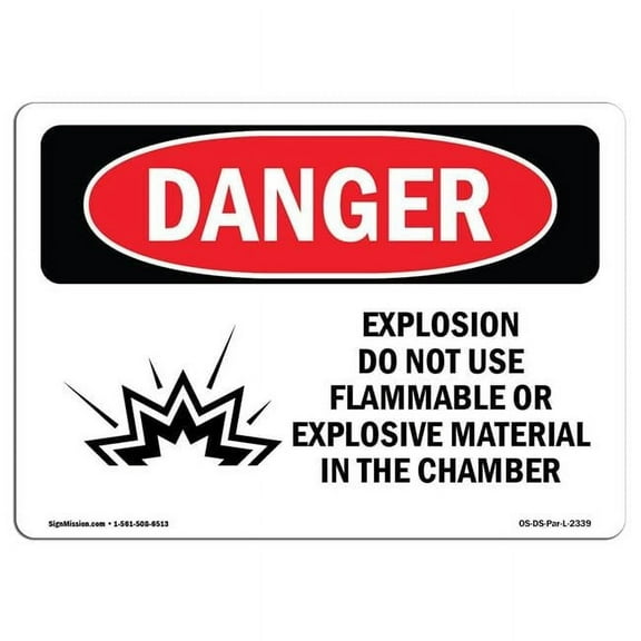SignMission OS-DS-D-35-L-2339 OSHA Danger Sign - Explosion Do Not Use Flammable