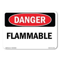 SignMission OS-DS-D-35-L-2344 OSHA Danger Sign - Flammable