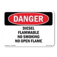 thumbnail image 1 of SignMission OS-DS-D-35-L-2363 OSHA Danger Sign - Diesel Flammable No Smoking No Open Flame, 1 of 5