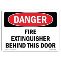 SignMission OS-DS-D-35-L-2379 OSHA Danger Sign - Fire Extinguisher Behind This Door