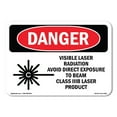 thumbnail image 1 of SignMission OS-DS-D-35-L-2455 OSHA Danger Sign - Visible Laser Radiation Avoid, 1 of 5
