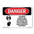 thumbnail image 1 of SignMission OS-DS-D-35-L-2557 OSHA Danger Sign - Chlorine Hazard Area Causes, 1 of 5
