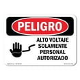 thumbnail image 1 of SignMission OS-DS-D-35-LS-1340 OSHA Danger Sign - High Voltage Authorized Personnel Spanish, 1 of 5