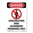 thumbnail image 1 of SignMission OS-DS-D-35-V-1095 OSHA Danger Sign - Construction Area Authorized, 1 of 5