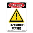 thumbnail image 1 of SignMission OS-DS-D-35-V-1319 OSHA Danger Sign - Hazardous Waste, 1 of 5