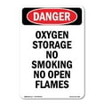 thumbnail image 1 of SignMission OS-DS-D-35-V-1853 OSHA Danger Sign - Portrait Oxygen Storage No Smoking No Open Flames, 1 of 5