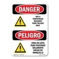 thumbnail image 1 of SignMission OS-DS-D-35-VS-1504 OSHA Danger Sign - Not A Pedestrian Walkway Bilingual, 1 of 5