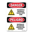thumbnail image 1 of SignMission OS-DS-D-35-VS-2025 OSHA Danger Sign - Hazardous Materials Handle with Care, 1 of 5