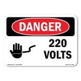 thumbnail image 1 of SignMission OS-DS-D-57-L-1008 OSHA Danger Sign - 220 Volts, 1 of 5