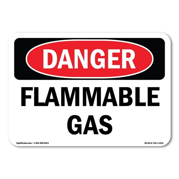 SignMission OS-DS-D-57-L-1234 OSHA Danger Sign - Flammable Gas