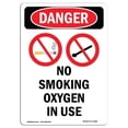 thumbnail image 1 of SignMission OS-DS-D-710-V-1488 OSHA Danger Sign - No Smoking Oxygen in Use, 1 of 1