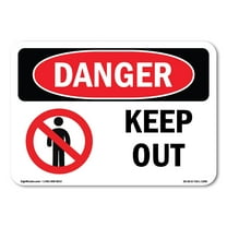 SignMission OS-DS-P-1014-L-1399 OSHA Danger Sign - Keep Out