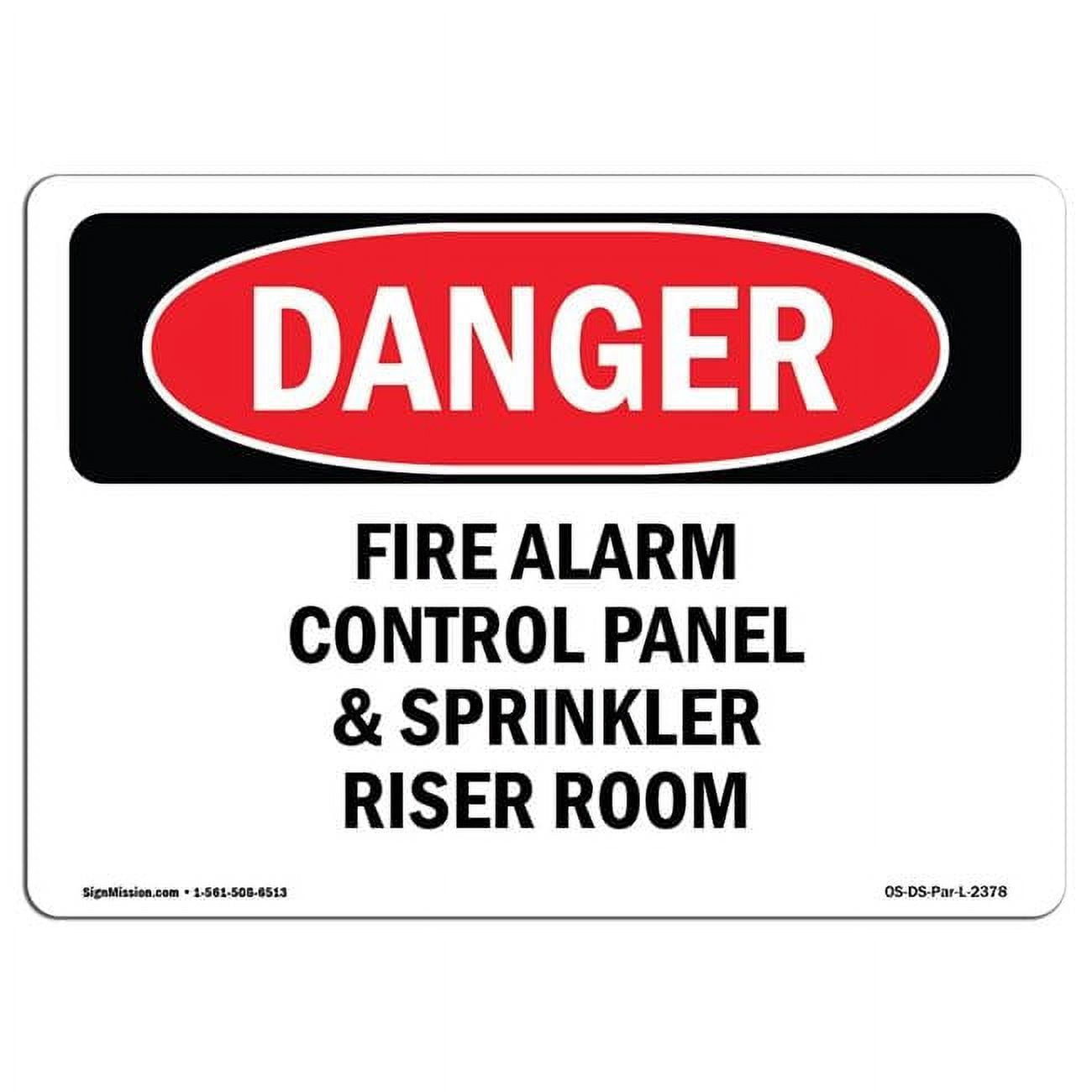 SignMission OS-DS-P-1824-L-2378 OSHA Danger Sign - Fire Alarm Control ...
