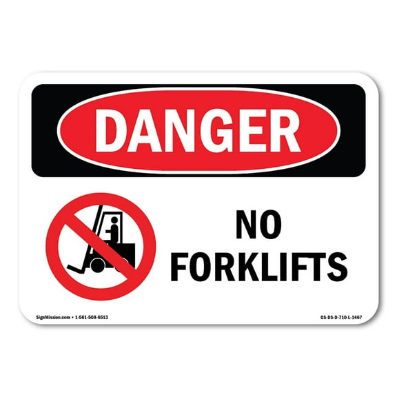 OSHA Danger Sign - No Forklifts | Plastic Sign | Protect Your Business, Construction Site, Warehouse & Shop Area |  Made in The USA