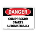 thumbnail image 1 of SignMission OS-DS-P-710-L-1642 7 x 10 in. OSHA Danger Sign - Compressor Starts Automatically, 1 of 5