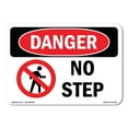 thumbnail image 1 of SignMission OS-DS-P-710-L-2115 OSHA Danger Sign - No Step, 1 of 5