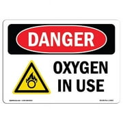 SignMission OS-DS-P-710-L-2463 OSHA Danger Sign - Oxygen in Use
