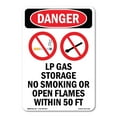 thumbnail image 1 of SignMission OS-DS-P-710-V-1444 OSHA Danger Sign - LP Gas Storage No Smoking, 1 of 5