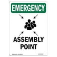 thumbnail image 1 of SignMission OS-EM-A-1218-V-10428 12 x 18 in. OSHA Emergency Sign - Assembly Point with Symbol, 1 of 2
