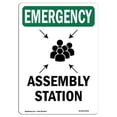 thumbnail image 1 of SignMission OS-EM-A-1218-V-10433 12 x 18 in. OSHA Emergency Sign - Assembly Station with Symbol, 1 of 6