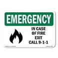 thumbnail image 1 of SignMission OS-EM-A-1218-V-10514 12 x 18 in. OSHA Emergency Sign - In the Event of An Use, 1 of 6