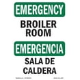 thumbnail image 1 of SignMission OS-EM-A-1824-L-10297 18 x 24 in. OSHA Emergency Sign - Boiler Room Bilingual, 1 of 6