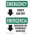 thumbnail image 1 of SignMission OS-EM-A-1824-L-10320 18 x 24 in. OSHA Emergency Sign - First Aid Kit Bilingual, 1 of 6