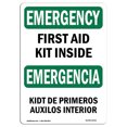 thumbnail image 1 of SignMission OS-EM-A-1824-L-10321 18 x 24 in. OSHA Emergency Sign - First Aid Kit Inside Bilingual, 1 of 6