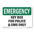 thumbnail image 1 of SignMission OS-EM-A-1824-L-10341 18 x 24 in. OSHA Emergency Sign - Key Box for Police & Ems Only, 1 of 6