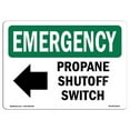 thumbnail image 1 of SignMission OS-EM-A-1824-L-10349 18 x 24 in. OSHA Emergency Sign - Propane Shutoff, 1 of 6