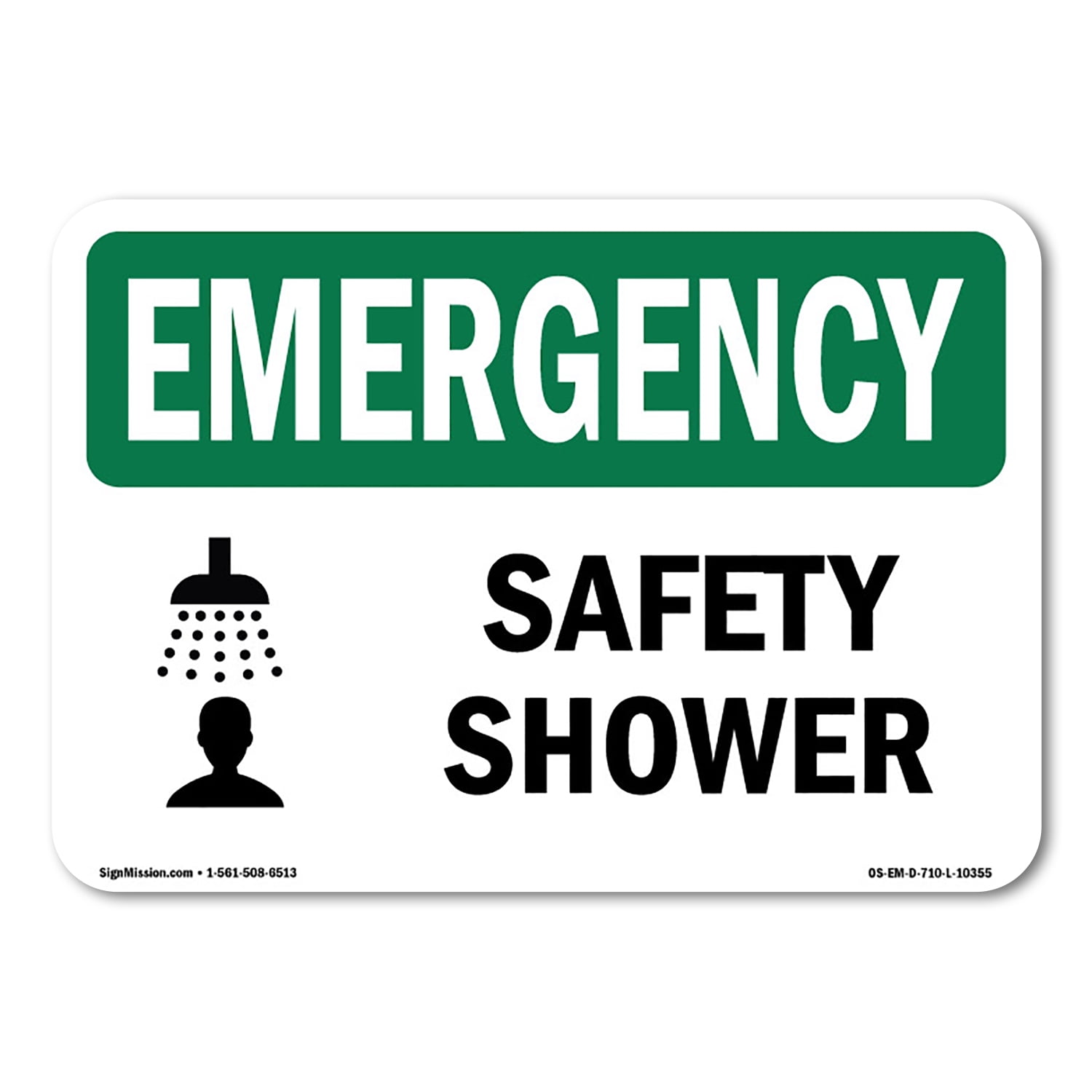SignMission OS-EM-A-1824-L-10355 18 x 24 in. OSHA Emergency Sign ...