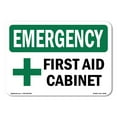 thumbnail image 1 of SignMission OS-EM-A-1824-L-10368 18 x 24 in. OSHA Emergency Sign - First Aid Cabinet with Symbol, 1 of 6