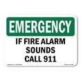 thumbnail image 1 of SignMission OS-EM-A-1824-L-10393 18 x 24 in. OSHA Emergency Sign - If Fire Alarm Sounds Call 911, 1 of 6