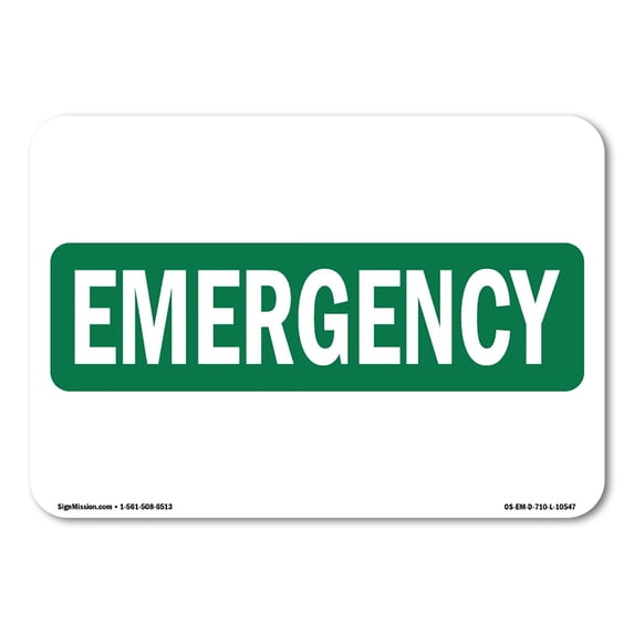 SignMission OS-EM-A-1824-V-10469 18 x 24 in. OSHA Emergency Sign - Vent Primary