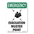 thumbnail image 1 of OSHA EMERGENCY Sign - Evacuation Muster Point With Symbol | Aluminum Sign | Protect Your Business, Work Site, Warehouse & Shop Area | Made in the USA, 1 of 6