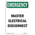 thumbnail image 1 of SignMission OS-EM-A-1824-V-10518 18 x 24 in. OSHA Emergency Sign - Master Electrical Disconnect, 1 of 6