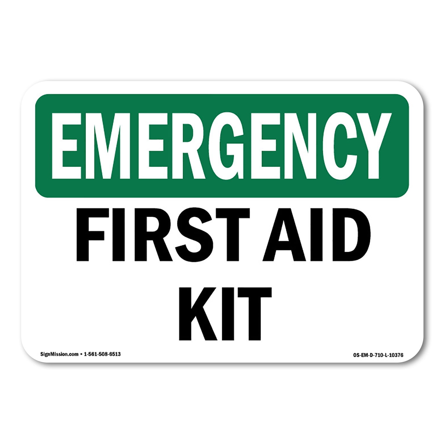 SignMission OS-EM-A-1824-V-10537 18 x 24 in. OSHA Emergency Sign ...
