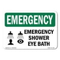 thumbnail image 1 of SignMission OS-EM-D-35-L-10314 OSHA Emergency Sign - Shower Eye Bath, 1 of 5
