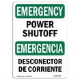 thumbnail image 1 of SignMission OS-EM-D-35-L-10346 OSHA Emergency Sign - Power Shutoff, 1 of 5