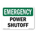 thumbnail image 1 of SignMission OS-EM-D-35-L-10347 OSHA Emergency Sign - Power Shutoff, 1 of 5