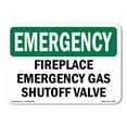thumbnail image 1 of SignMission OS-EM-D-35-L-10365 Emergency Fireplace Gas Shutoff Valve OSHA Decal Sign, 1 of 5