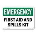 thumbnail image 1 of SignMission OS-EM-D-35-L-10367 OSHA Emergency Sign - First Aid & Spills Kit, 1 of 5