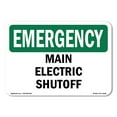 thumbnail image 1 of SignMission OS-EM-D-35-L-10399 Emergency Main Electric Shutoff OSHA Decal Sign, 1 of 5