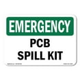 thumbnail image 1 of SignMission OS-EM-D-35-L-10402 OSHA Emergency Sign - Pcb Spill Kit, 1 of 5