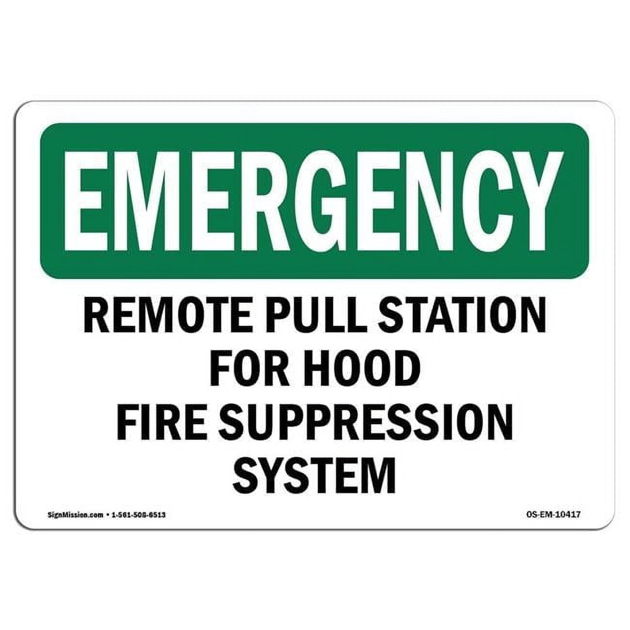 Emergency Puffer Sign SignMission OS-EM-D-35-L-10417 OSHA Emergency Sign - Remote Pull ...