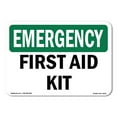 thumbnail image 1 of SignMission OS-EM-D-57-L-10376 OSHA Emergency Sign - First Aid Kit, 1 of 5