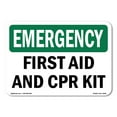 thumbnail image 1 of SignMission OS-EM-P-710-L-10366 OSHA Emergency Sign - First Aid & CPR Kit, 1 of 5