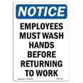 thumbnail image 1 of SignMission OS-NS-A-1014-V-11971 10 x 14 in. OSHA Notice Sign - Employees Must Wash Hands Before, 1 of 6