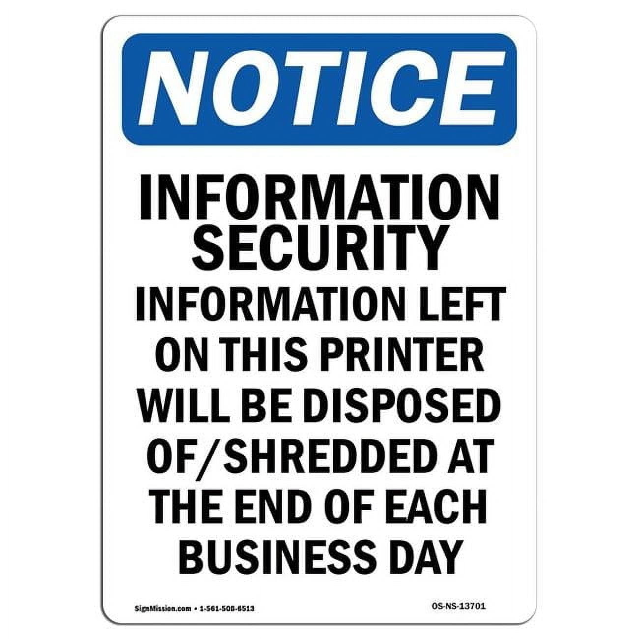 SignMission OS-NS-A-1014-V-13701 10 x 14 in. OSHA Notice Sign ...