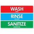 thumbnail image 1 of SignMission OS-NS-A-1218-25590 Coronavirus Notice Sign - Wash , Rinse , Sanitize Signs, 1 of 7